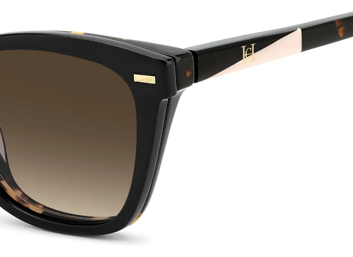 Armação Carolina Herrera Clip On Havana Polarizado Her0334c